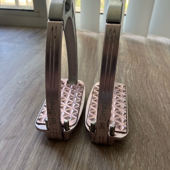 Pink and Silver TechStirrups Safety Stirrups - Picture 2 of 10